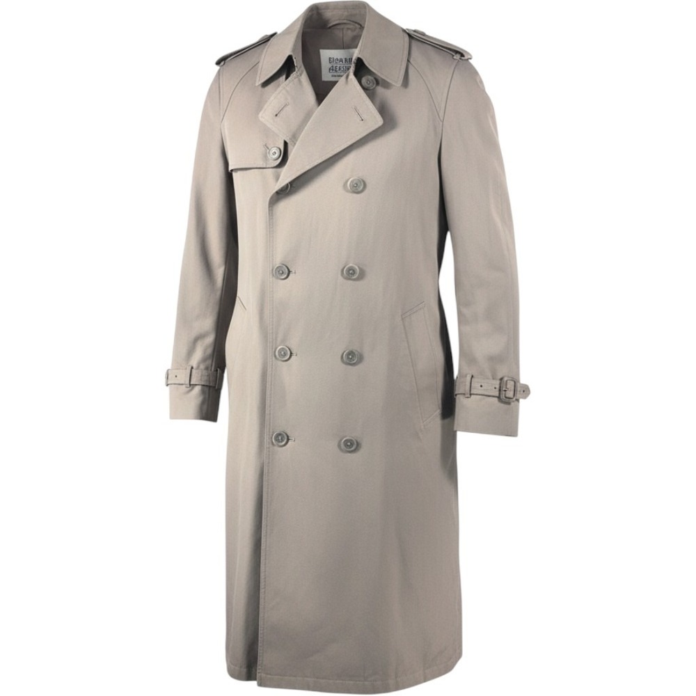 Vintage 80s Oleg Cassini Tan Double Breasted Weather Ready Trenchcoat Mens 36R